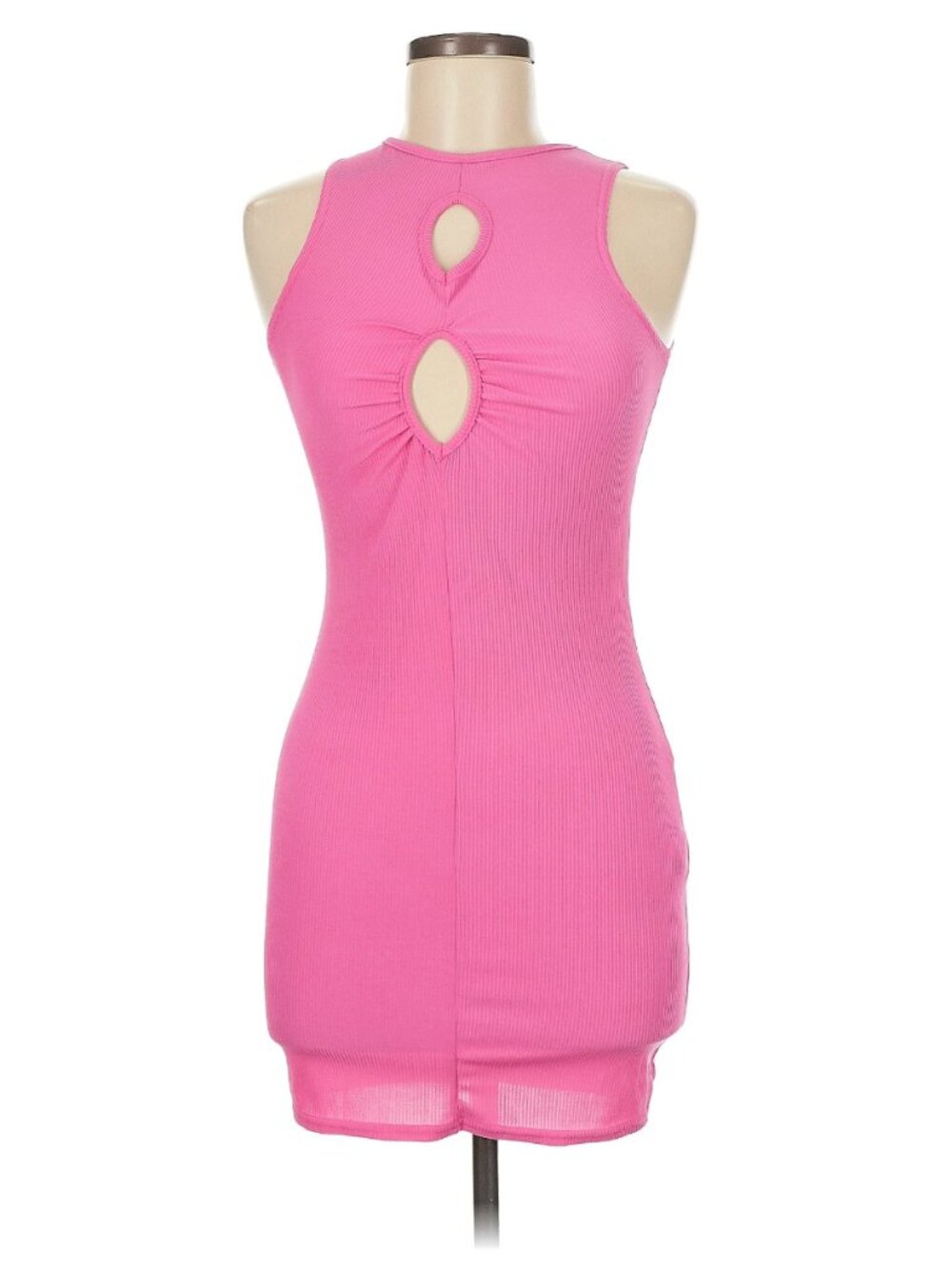 Pretty Little Thing Women's Slinky Keyhole Cutout Bodycon Dress In Hot Pink - 6 - Picture 2 of 10